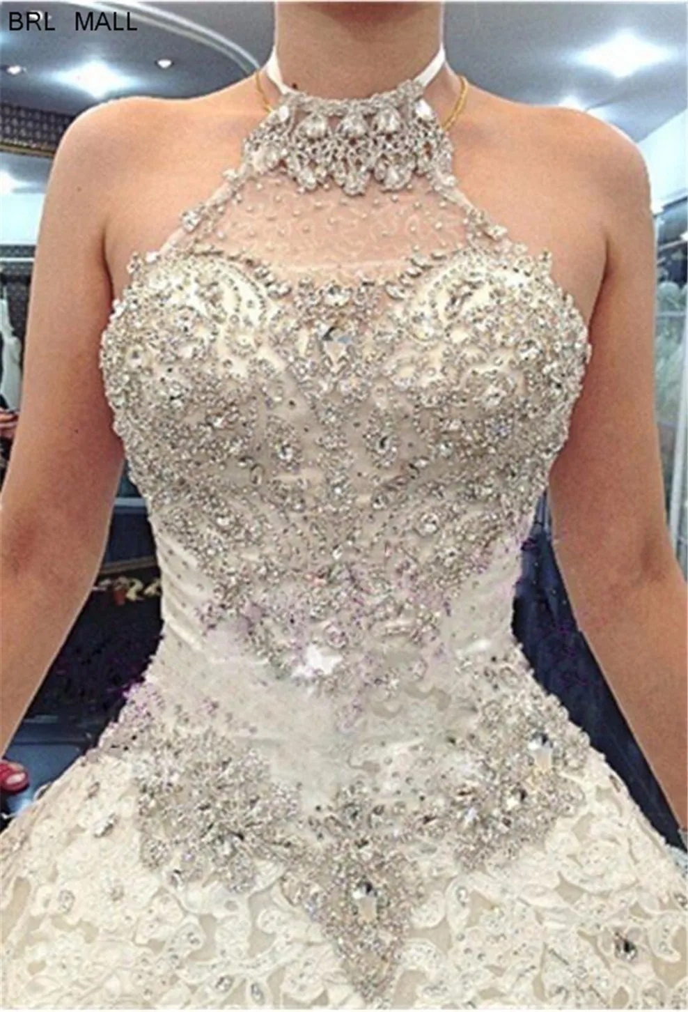 

robes de marie 2020 Luxury Beaded Rhinestones Wedding Dresses Appliques Lace Long Bridal Gowns vestidos de novia Wedding Dress