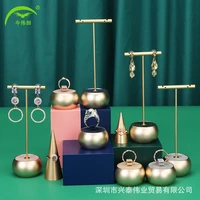 jewelry display stand metal round bottom ring earring display stand props earring stand jewelry stand in stock