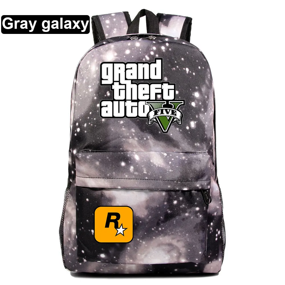 A34-24 Подарочные игры с героями мультфильмов, GTA5, клетчатая школьная сумка ярких цветов для мальчиков и девочек, женский рюкзак, школьные сумки для подростков, холщовые мужские школьные рюкзаки - Цвет: A34-24