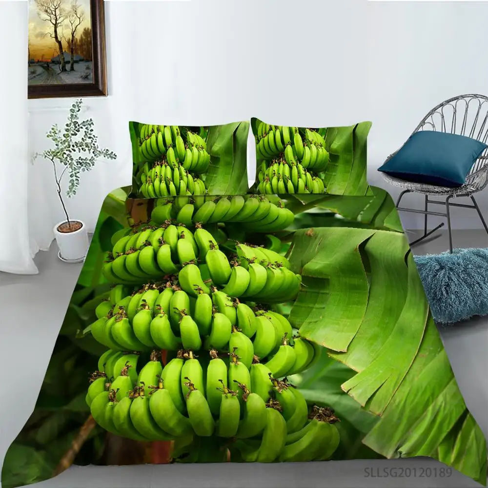 

3D Green Banana Printing Duvet cover set Home Textiles Bedding set 2/3 Piece Girls Boys Bed Linen Set