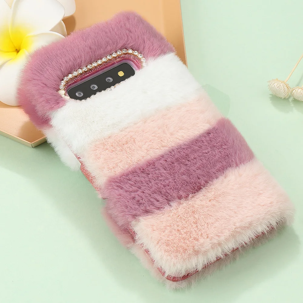 L-FADNUT Роскошный милый меховой пушистый чехол-кошелек для samsung Galaxy S10e Note 9 S9 Plus S8 Note 10 Plus 5G S7 edge мягкое кожанное покрытие