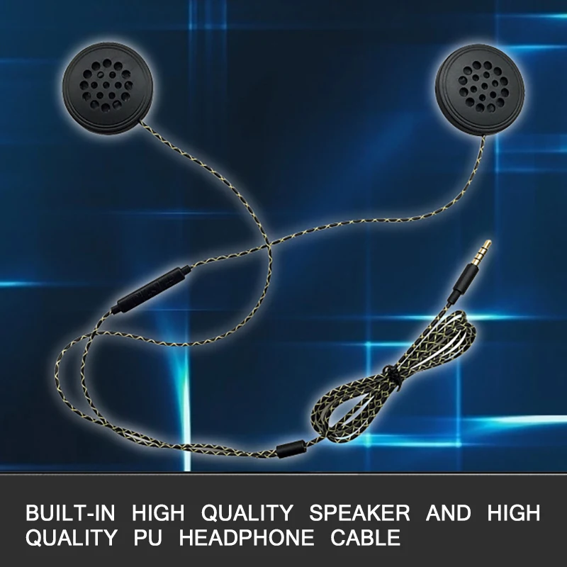 

3.5mm Jack Motorcycle Helmet Headset Wired Earphones Music Headphones Wire-Controlled Helmet Headset Call Two Speakers