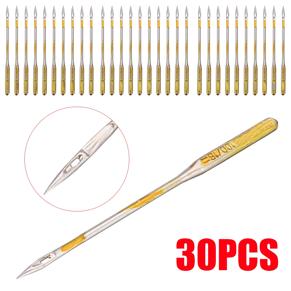 30pcs Domestic Sewing Machine Needles 3 sizes 14 16 &18 Universal Needle For Singer Brother Toyota Janome