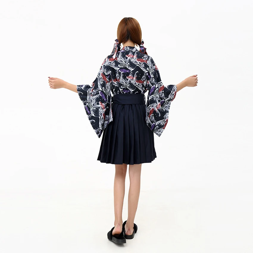 

Japanese Style 2020 News Kawaii Girls Carp Kimono Dress for Women Haori Vintage Party Yukata Asian Clothes Skirts Vestidos Japan