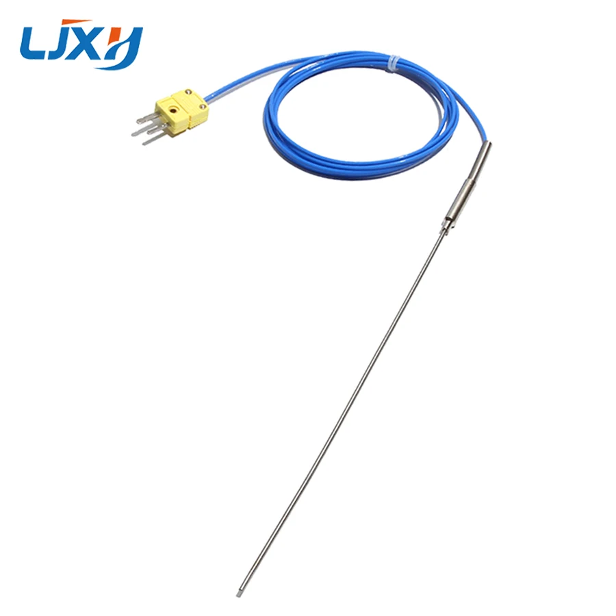 

LJXH K-type Armored Thermocouple Sensor WRNK-191 Bendable Temperature Measuring Probe 4mm Dia PTFE Anticorrosive Wire