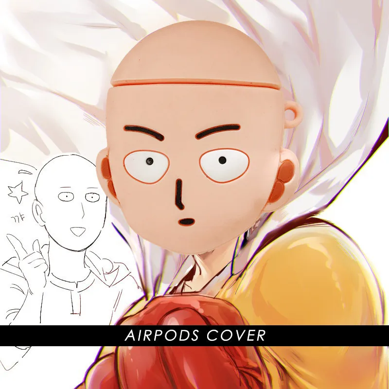 Популярный чехол для Аниме One Punch Man Airpods Защитный 3D косплея Bluetooth гарнитура Apple 2