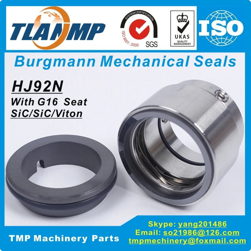

HJ92N-32 , HJ92N/32-G16 TLANMP Burgmann Mechanical Seals With G16 Staionary Seat (Shaft Size:32mm) Material:TC/TC/V