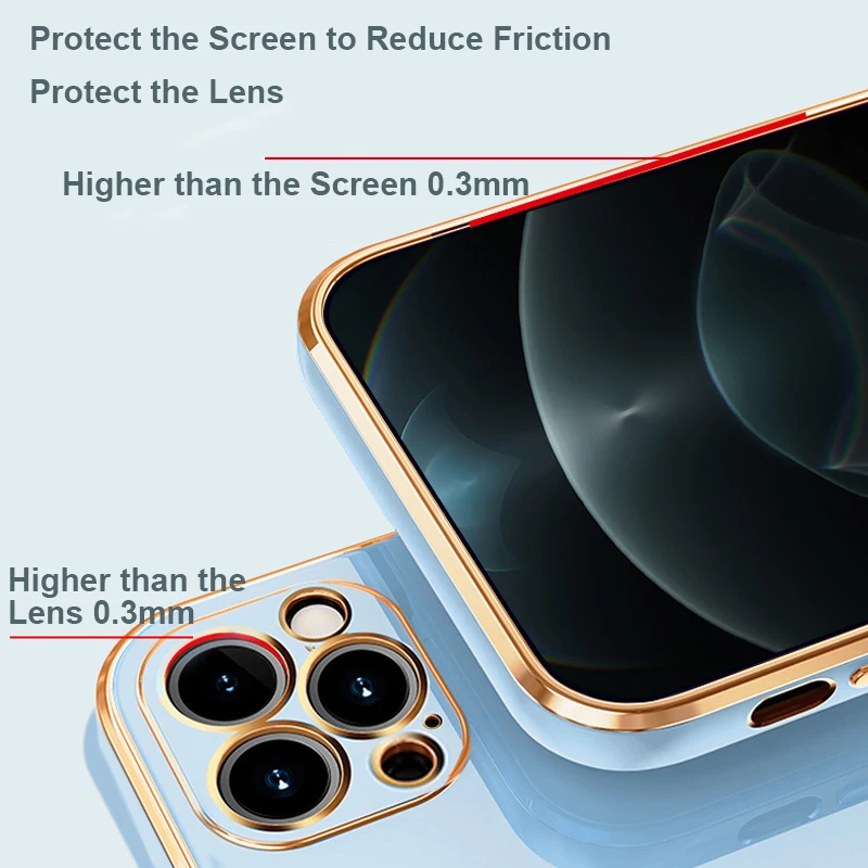 Luxury Gold Plating Electroplating Case For iPhone 11 12 Pro Max Mini X XR XS Max 8 7 6s 6 Plus SE 2020 Soft Silicone Cover Case