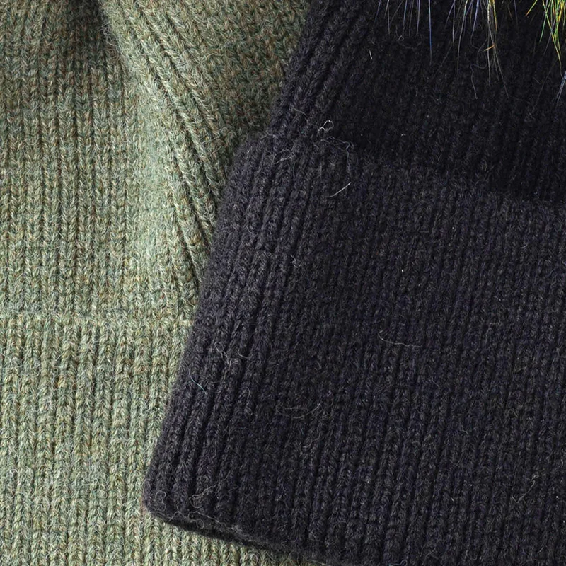 

Geebro Fashion Women Beanie Hat Knitted Winter Hat Raccoon Fur Pompom Thicken Warm Winter Hats For Women Beanies Ladies Soft Cap