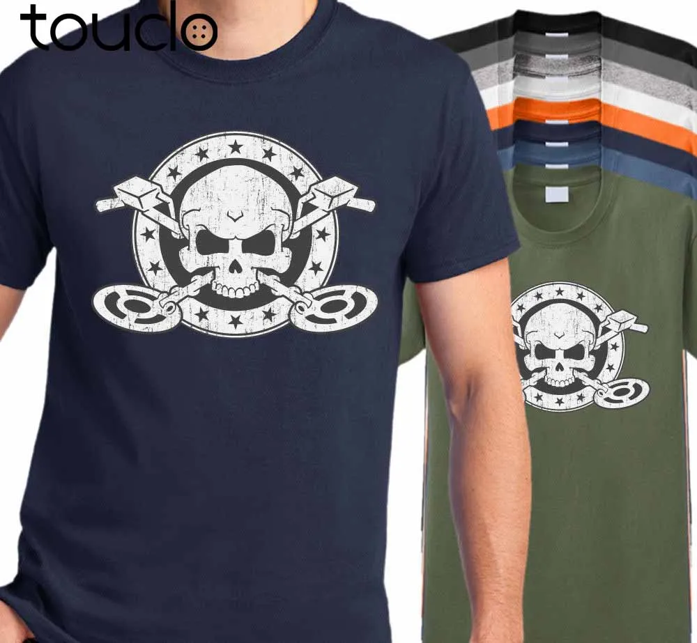 Футболка мужская с изображением черепа и металла повседневная тенниска