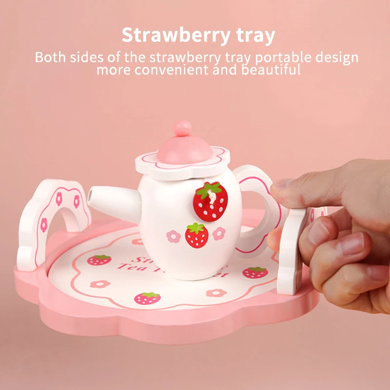 

Набор для чаепития для детей, развивающая игрушка, имитация дома, деревянные игрушки для кухни, инструменты для раннего развития, пазл, посу...