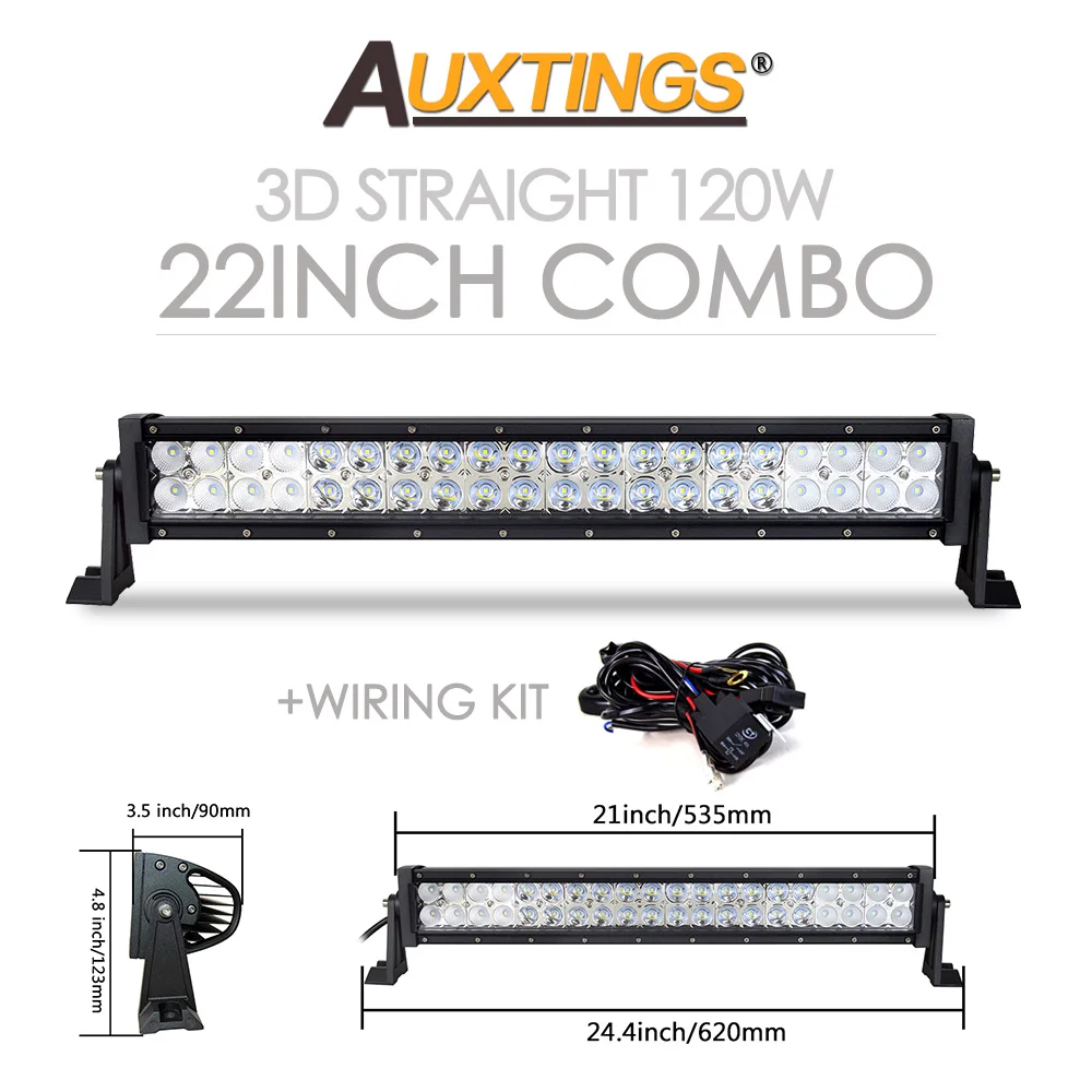 

Auxtings 22 32 42 52 дюйма в изогнутой/прямом светодиодной панели COMBO Светодиодная рабочая световая панель для вождения внедорожного автомобиля Грузовик 4x4 SUV ATV 12 В 24 В