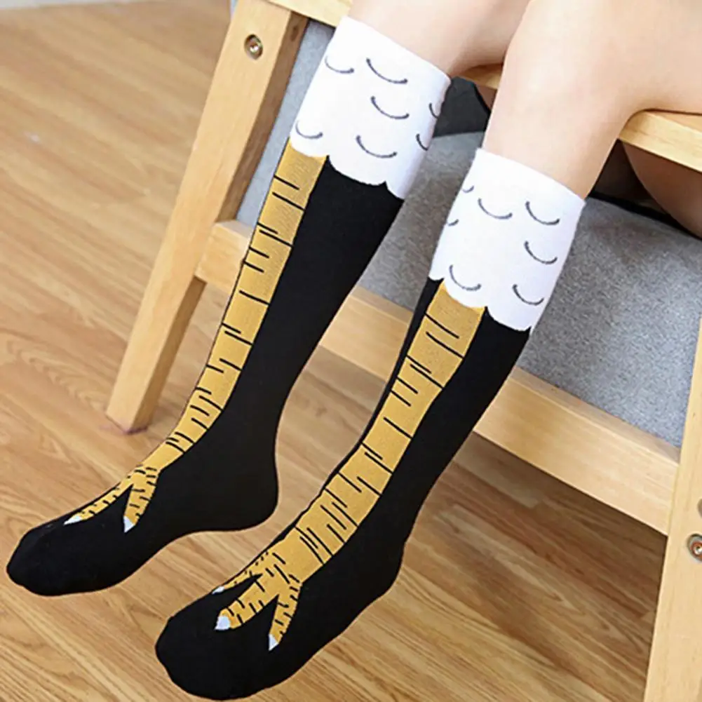 

Творческие Женские носки, чулки до колена, дышащие носки до середины икры с принтом курицы