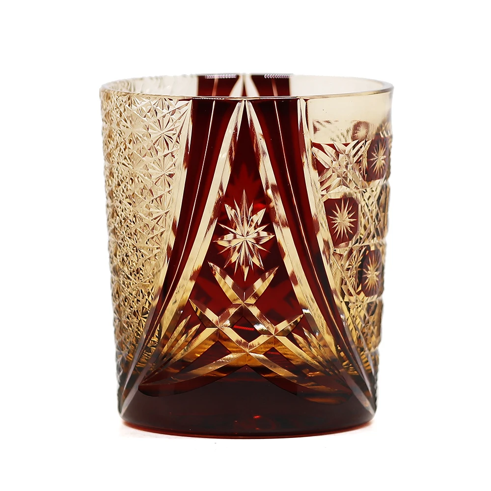 Japanese Style Edo Kiriko Drinkware Bohemian Czech Hand Cut to Clear Whiskey Drinking for Red Wine Whiskey With Gift Box