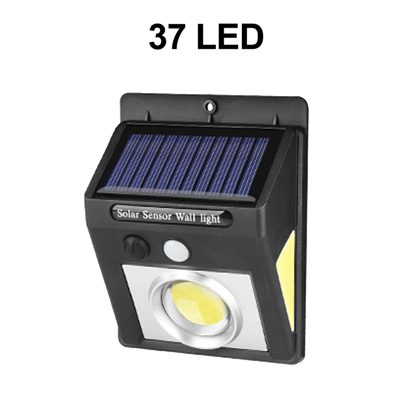 37 LED Открытый 118 светодиодный 3 Режимы солнечные лампы PIR датчик движения Солнечный настенный светильник водонепроницаемый IP65 защитные лампы для сада двора снаружи - Испускаемый цвет: 37 LED