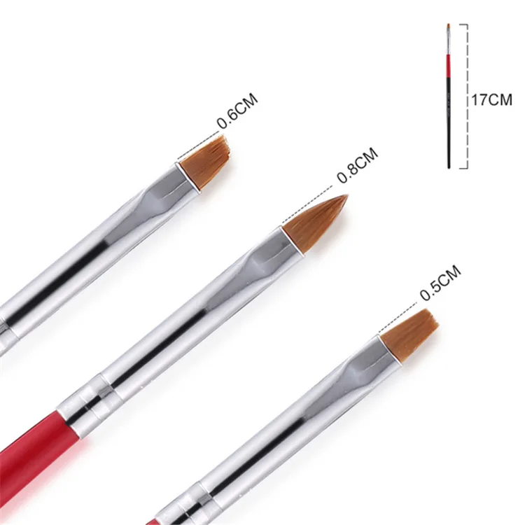 3 шт./лот набор кистей для дизайна ногтей УФ Гель лак рисования инструментов