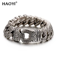 1720mm vintage texture bracelet massive heavy stainless steel bracelet mens chain bracelets metal bangles jewelry for men