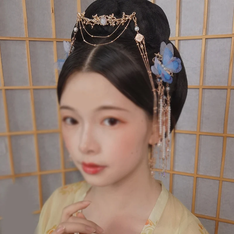 1 пара головной убор в старинном стиле Hanfu шпилька для волос ручная работа бабочка