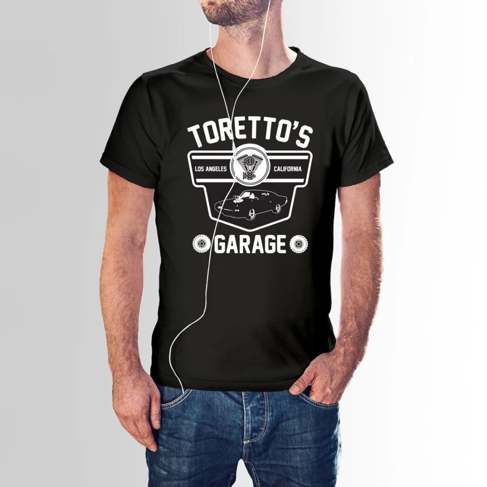 

Torettos Garage Inspired By Fast and Furious Printed 2020 New Fashion Design Men Brand Cotton Printed T Shirts