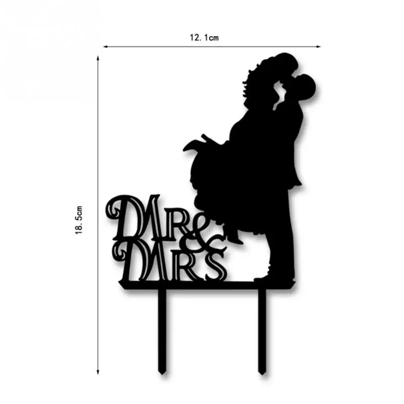 Горячие десертные карты Свадебный торт Топпер невесты жених Mr Mrs акрил черный персонализированные Торт Топперы Свадьба Вечерние поставки