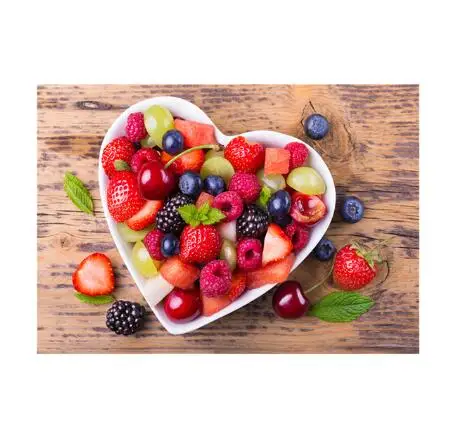 

Breakfast Fruits Blueberry Strawberry Posters Food Kitchen Wall Art Print Canvas Painting Picture Dining Room Decor Unframed