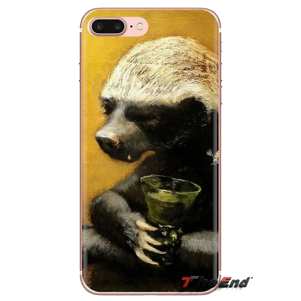 For iPod Touch Apple iPhone 4 4S 5 5S SE 5C 6 6S 7 8 X XR XS Plus MAX Soft Transparent Cases Covers Cartoon Honey badger Fashion |