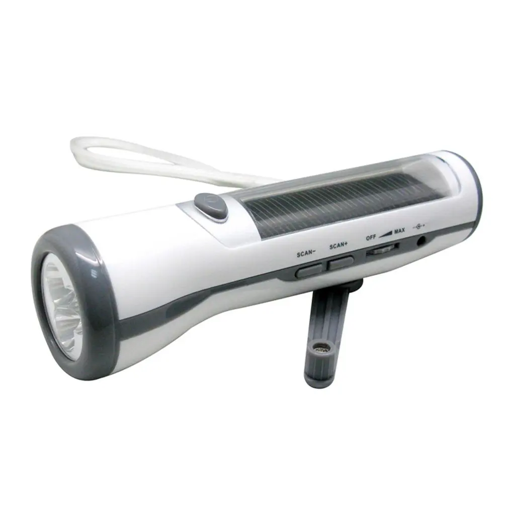 Уличный солнечный светильник для вспышки fm радио USB флэш ручной кривошипный