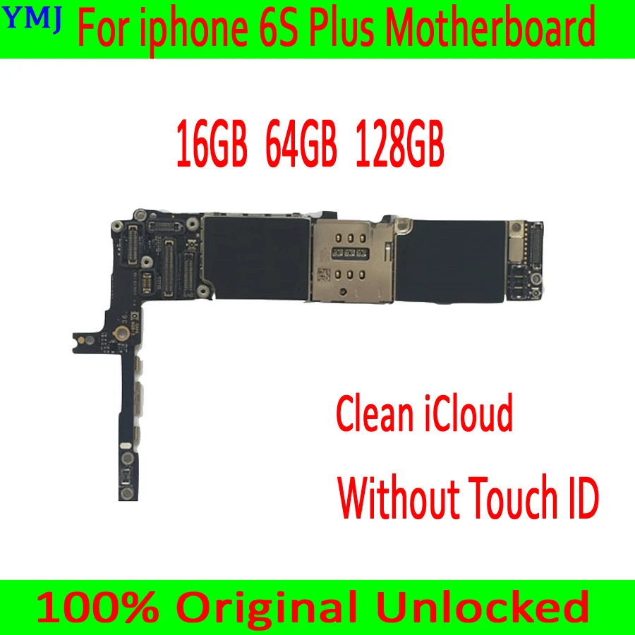 Для iPhone 6S Plus оригинальная разблокированная материнская плата с/без Touch ID, полные чипы для iPhone 6S Plus материнская плата 16 Гб 64 Гб 128 ГБ