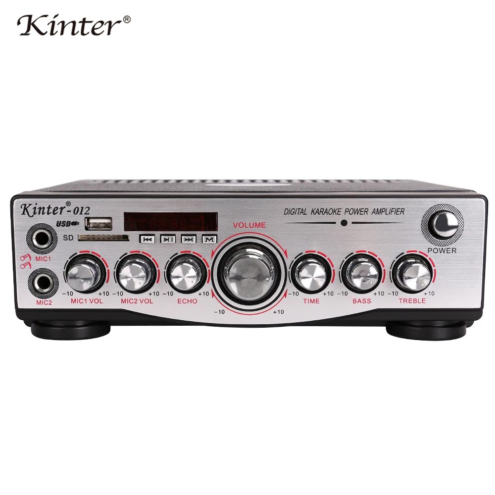 Kinter 012 караоке усилитель аудио 2.0CH предложение Mic USB SD вход регулировка басов ВЧ