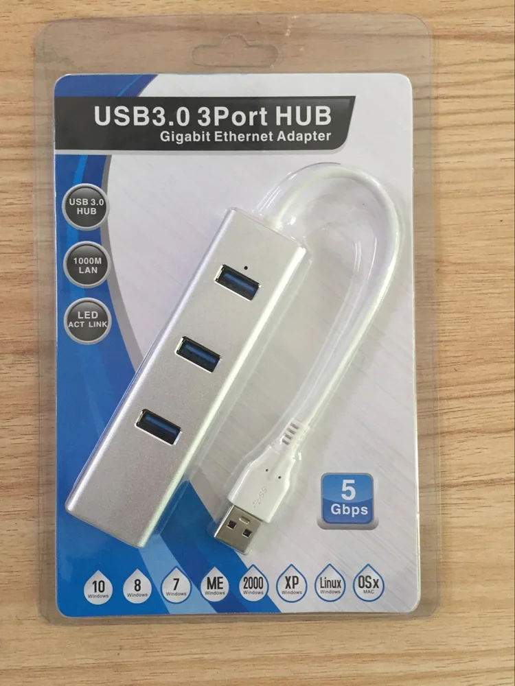 KuWFi usb-хаб 1000 Мбит/с USB к RJ45 Ethernet адаптер Сетевая карта LAN сетевой для ПК ноутбука Win7
