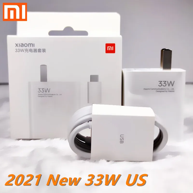 Зарядное устройство Xiaomi оригинальный адаптер быстрой зарядки 33 Вт usb type c кабель