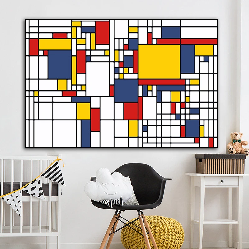 Абстрактная картина Mondrian с изображением пандуры и кукурузы современные постеры