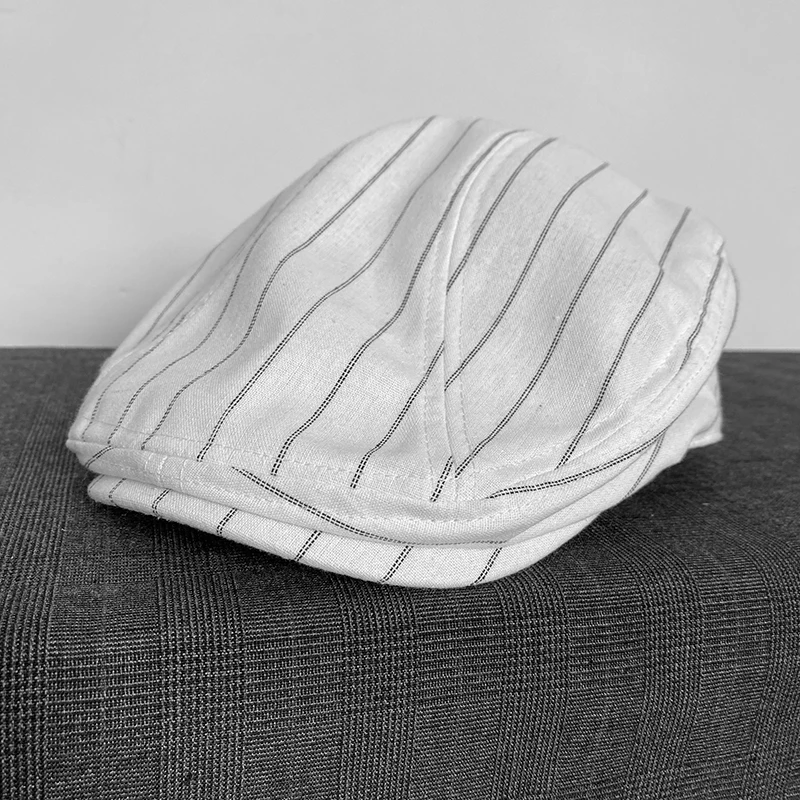 New Men Spring Summer Sun Newsboy Hats Classic Newsboy Hat flax Beret Hat Flat Brim Men Duckbill Cap BLM340