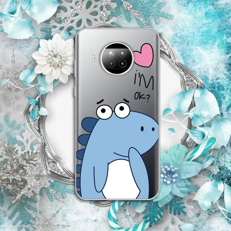 

Creative cute dinosaur high quality Phone Case Transparent for Xiaomi Redmi note 10 t 8 9 pro lite 11