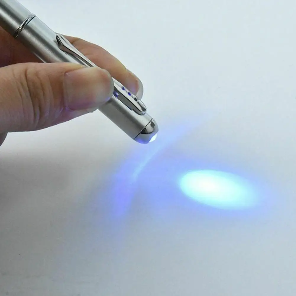

Silver Banknote Pen Uv Ultraviolet Rays Led Magic Ink Invisible Ballpoint With Secret Supplies Office Pen Ligh B9q6