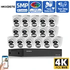 Камера видеонаблюдения H.265 + 16 каналов 4K HD 5 МП, комплект уличного видеорегистратора, IP-камера с ночным видением и ии, с POE, для системы безопасности
