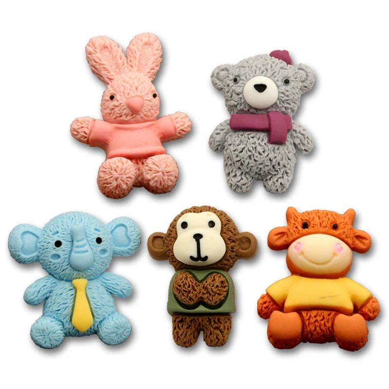 6 шт Кролик Медведь Корова Обезьяна прекрасный детский Декор кнопки для одежды