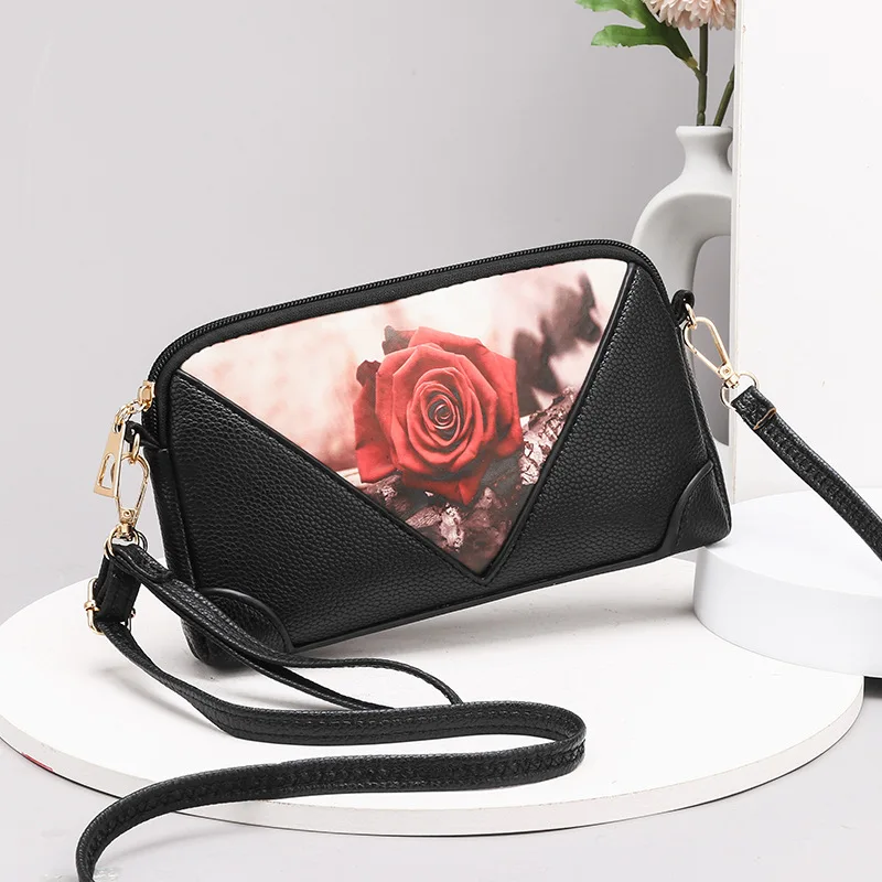 

Oblique Cross-girl Bag European American Beauty Pattern Printed Shell Small Bag Two-use Fashion One-shoulder Handbag Clutch Bag