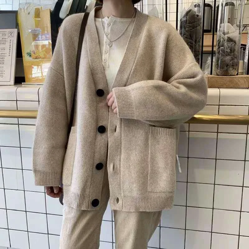 

Women New Simple Elegant Sweater Cardigans Female Loose Casual Knitted Sweater Retro Wild Coat Pull Femme Outwears