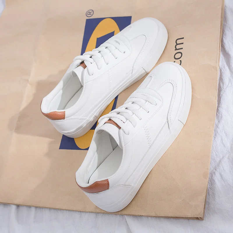 Женская Повседневная обувь на плоской подошве женские дышащие белые кроссовки