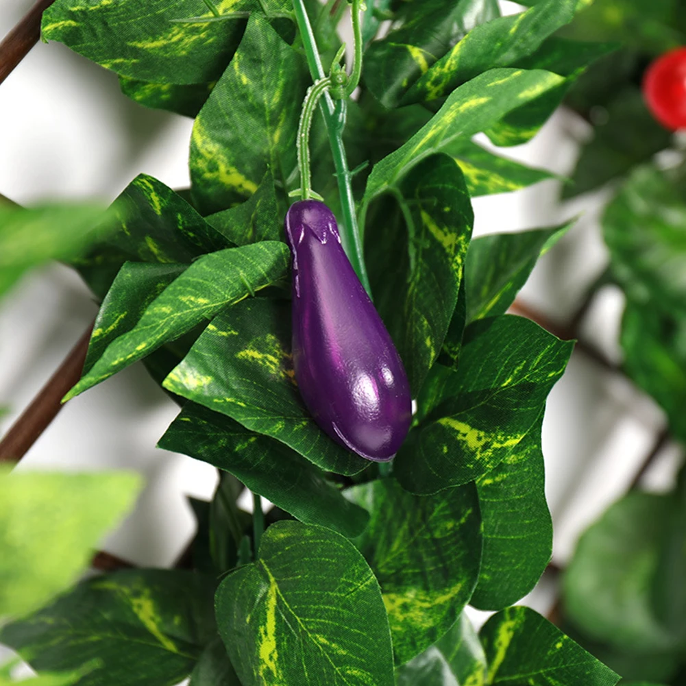 

5pcs/String Artificial Fake Fruits/Vegatable Vines Hanging Plant Large Leaves Garland for Wedding Party Home Decor DTT88