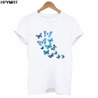 Женская футболка с круглым вырезом, в стиле хип-хоп, с принтом голубой бабочки