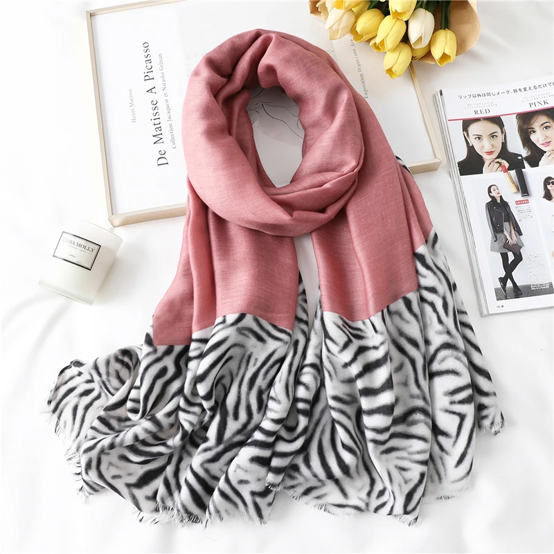 2022 женские шали дизайнерский принт Зебра в полоску Женский хлопковый шарф хиджаб