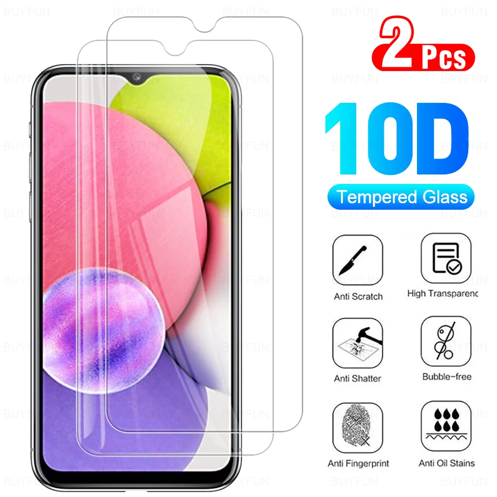 

2 шт., Защитное стекло для Samsung Galaxy A03s A01 Core A02 6,5 дюйма