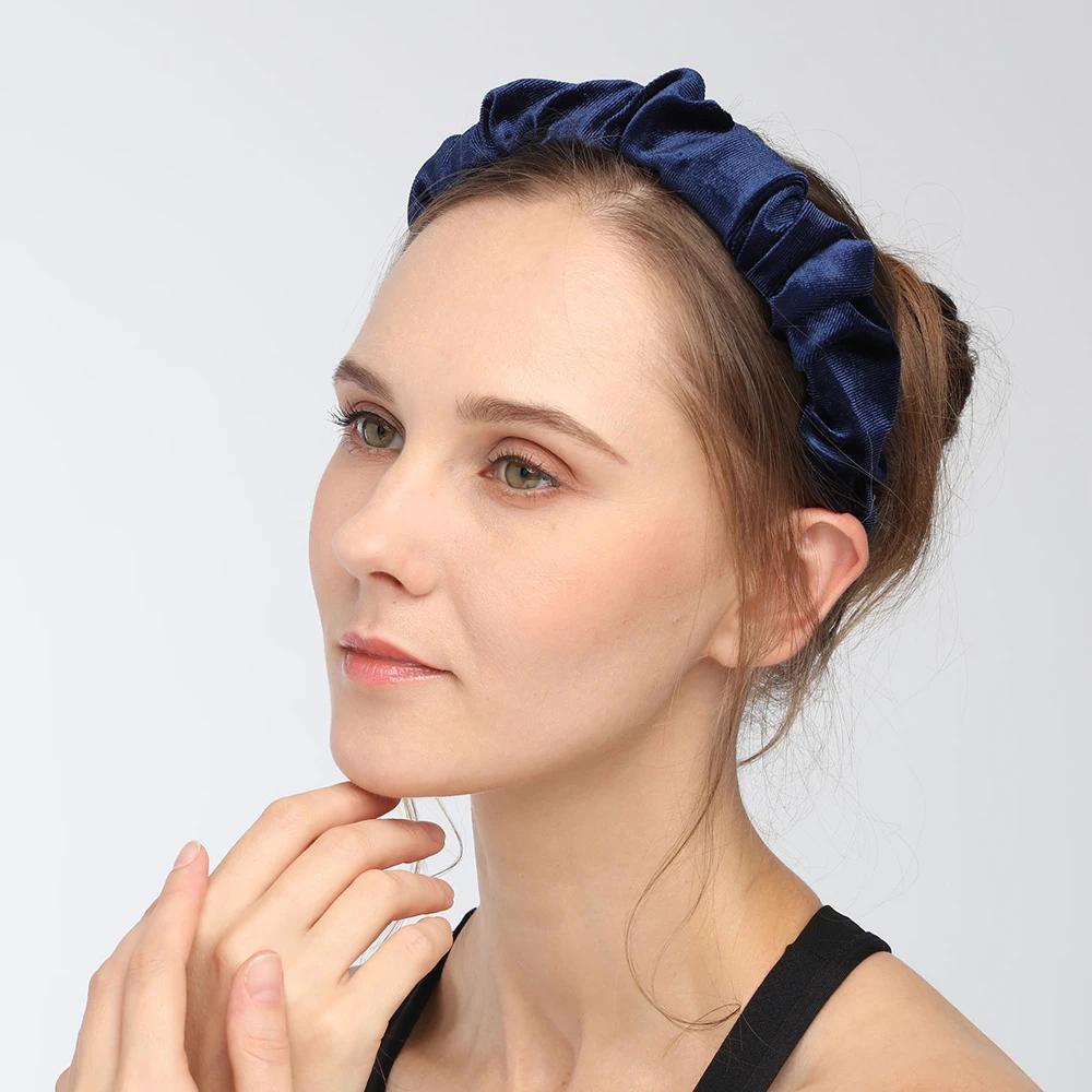 Женский бархатный ободок в Корейском стиле винтажный тюрбан простой