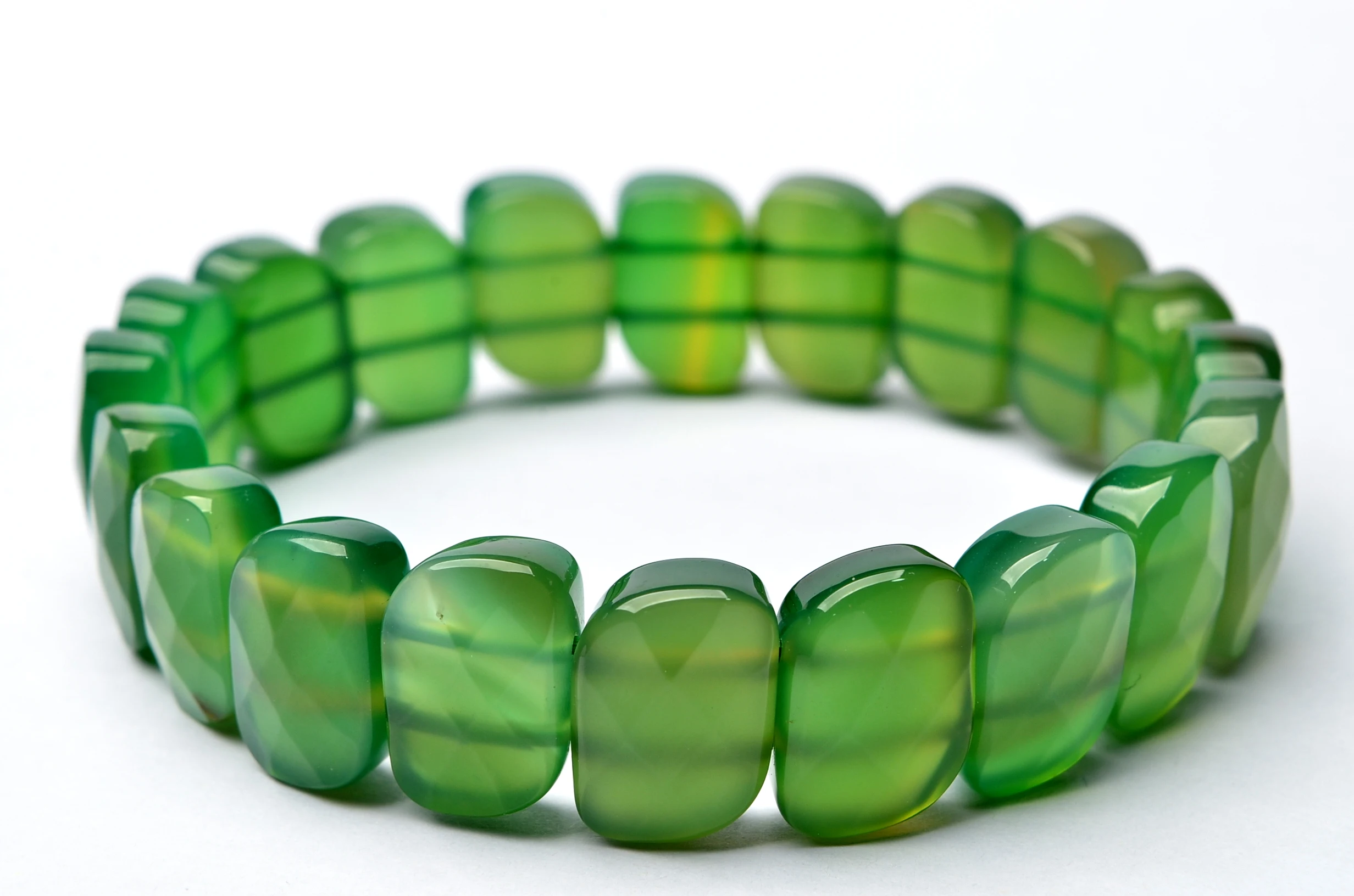 

Браслет из натуральной яшмы «S», Длинный эластичный браслет с геометрическим дизайном, украшенный бусинами, цвет зеленый