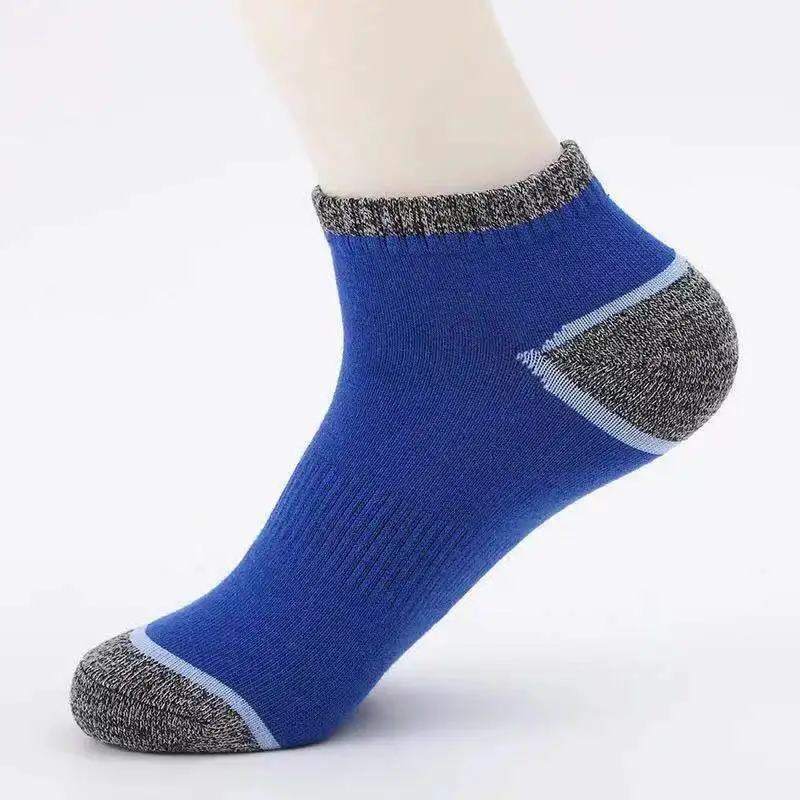 

5pairs/lot big size cotton boat socks for Men summer breathable no show ankle cool socks Fit EU42-48 sokken protect the heel