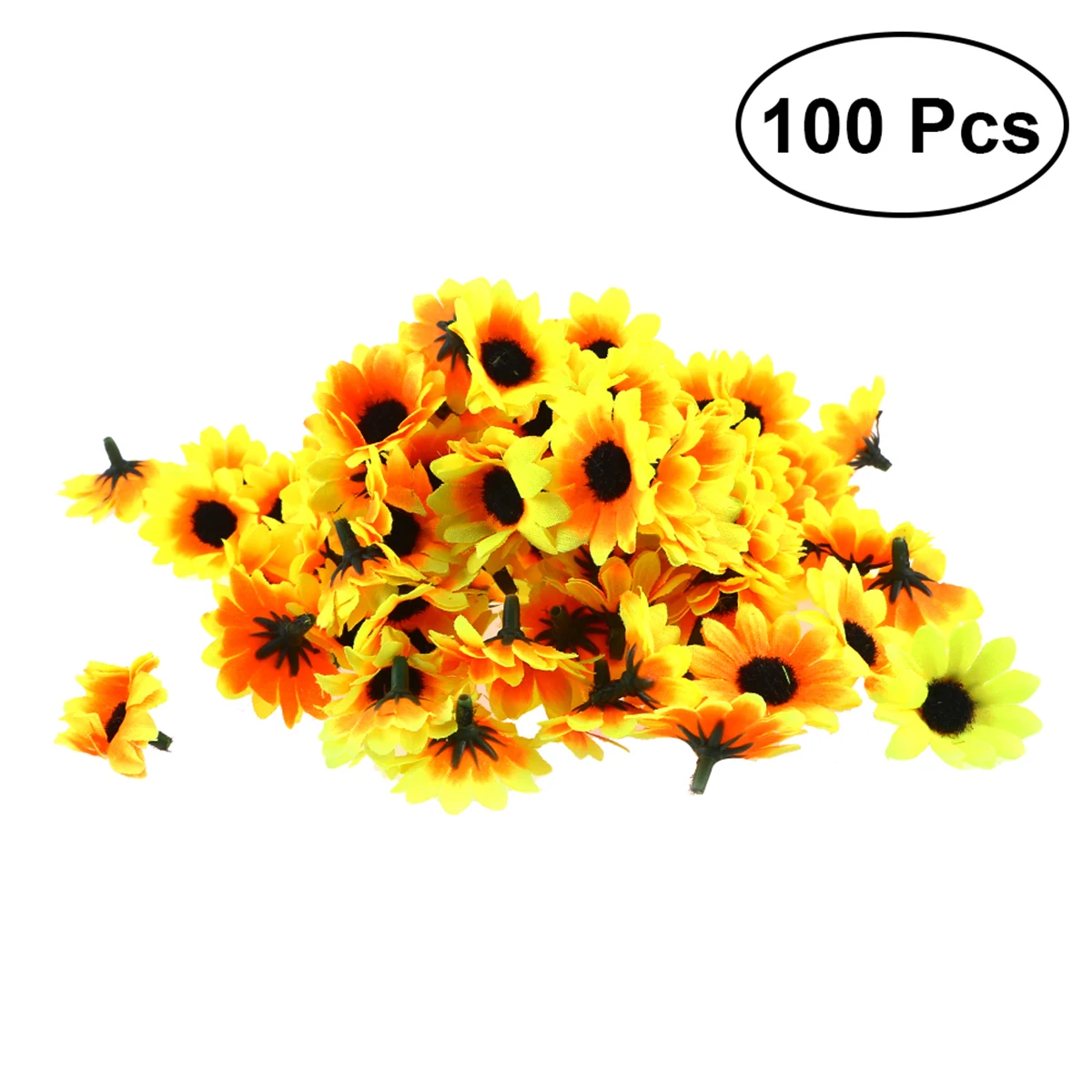 

100pcs Lifelike Mini Artificial Flowers Silk Sunflowers Heads Wedding Decoration Party Fake Scrapbooking Floral Home Accessories