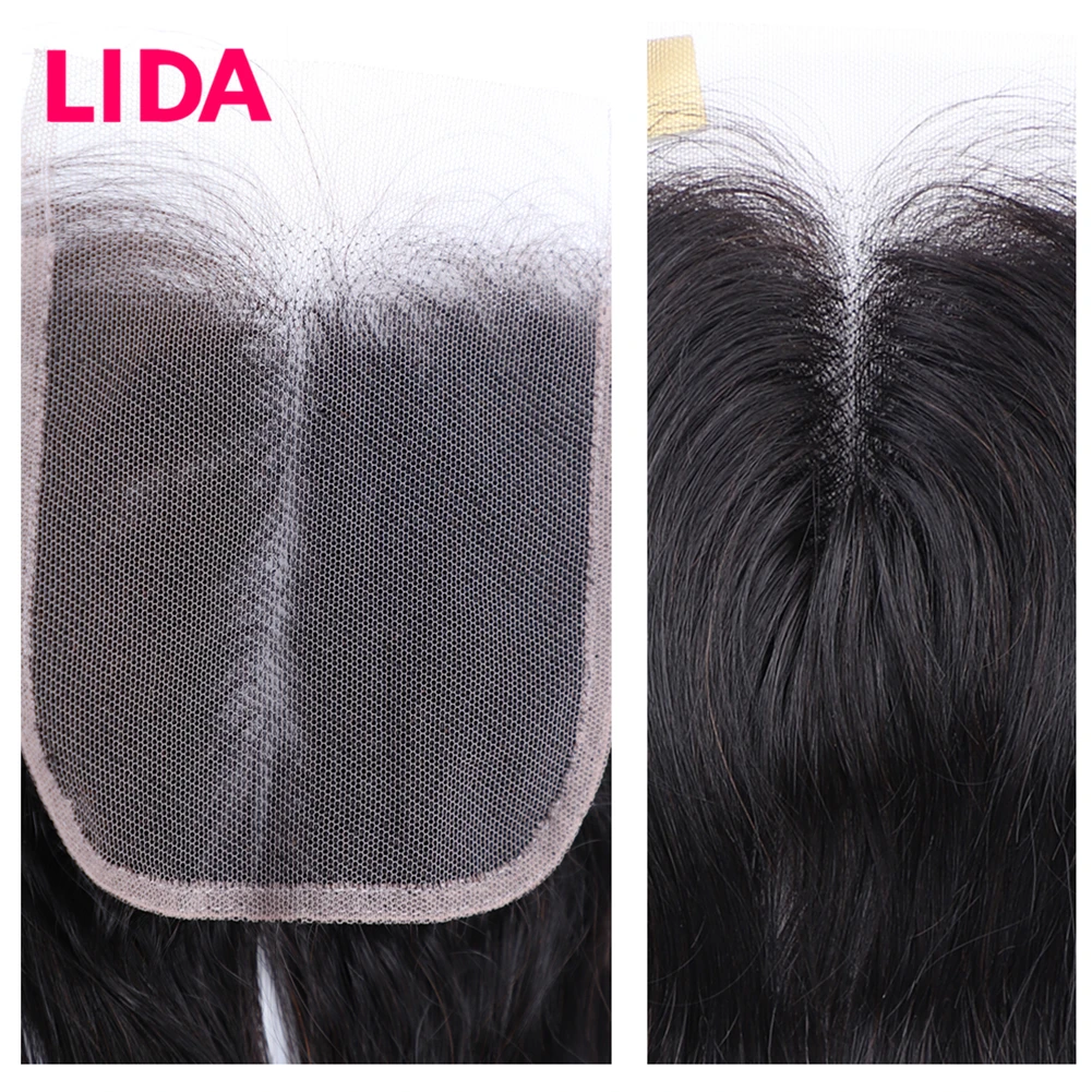 Lida пряди человеческих волос с застежкой бразильские натуральные волнистые