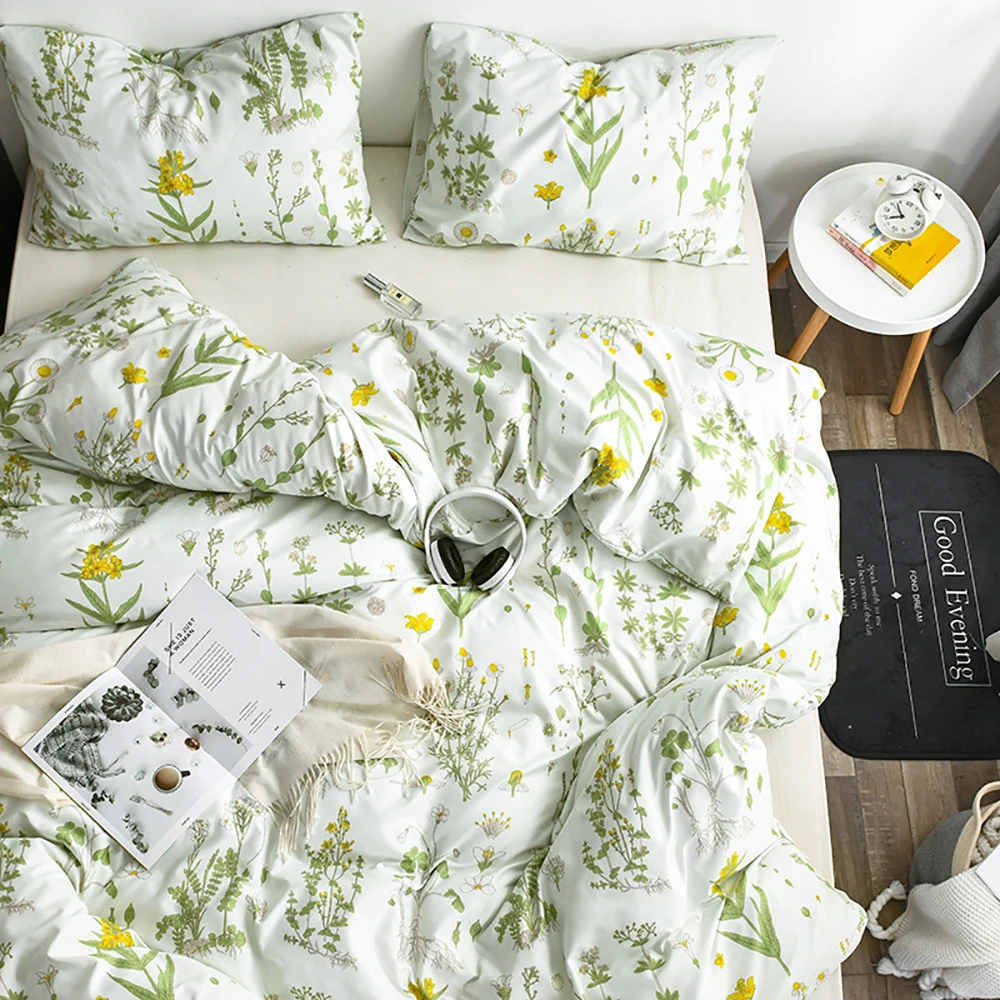 Пододеяльник LOVINSUNSHINE King Size простой цветочный Комплект постельного белья для